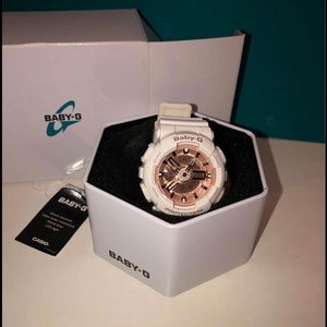 New Casio White and Rose Gold Baby G Watch.